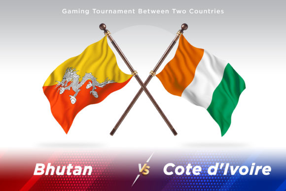 Bhutan Versus Cote D Ivoire Two Flags