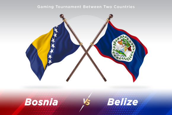 Bosnia Versus Belize Two Flags