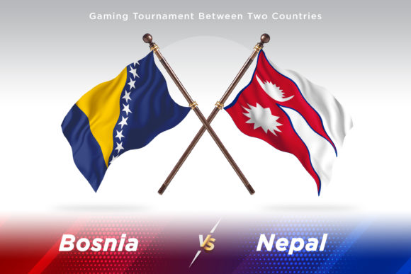 Bosnia Versus Nepal Two Flags